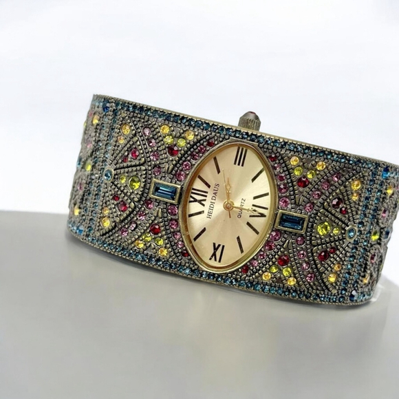 Heidi Daus Accessories - Heidi Daus Swarovski Studded Cuff Gemstone Watch